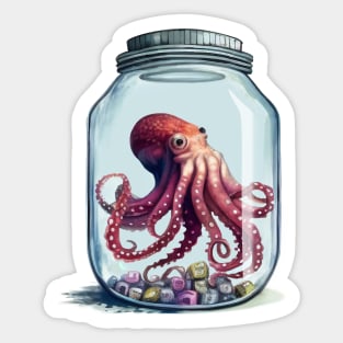 Octopus in a Jar Sticker